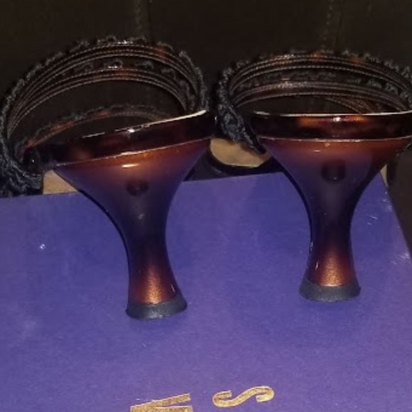 STUART WEITZMAN | Sandal | “Forgetmeknot” | Cognac tartar | Kitten Heel | Size 8 - Picture 13 of 16